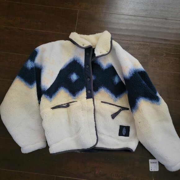 Free People Hit The Slopes Fleece Jacket Womens XS Soft Glow Sun Casual Boho - Picture 3 of 6